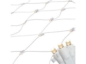 2' x 8' Warm White LED Wide Angle Net Style Column Wrap Christmas Lights, White Wire 2' x 8' Warm White LED Wide Angle Net Style Column Wrap Christmas Lights, White Wire