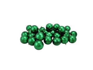 32ct Xmas Green Shatterproof Shiny Christmas Ball Ornaments 3.25" (80mm)