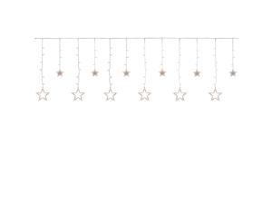 138 Clear LED Star Drop Window Curtain Christmas Lights - 17.75ft Clear Wire