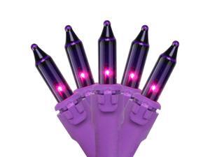 50-Count Purple Mini Christmas Light Set, 17ft Purple Wire 50-Count Purple Mini Christmas Light Set, 17ft Purple Wire
