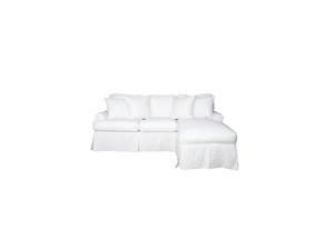 85” Warm White Slipcovered Sleeper Sofa with Chaise Lounge 85” Warm White Slipcovered Sleeper Sofa with Chaise Lounge
