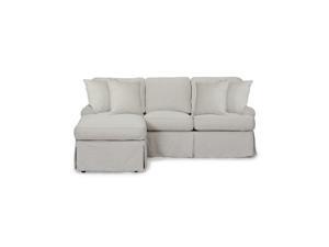 85” Light Gray Slipcovered Sleeper Sofa with Chaise Lounge 85” Light Gray Slipcovered Sleeper Sofa with Chaise Lounge