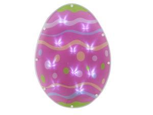 13.75" Pink LED Pre-Lit Easter Egg Spring Window Silhouette with Timer