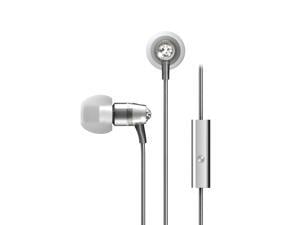 Mee audio Silver  EP-M11J-SL-MEE  3.5mm  Connector In-Ear Headphones with Microphone Made with Swarovski Crystals