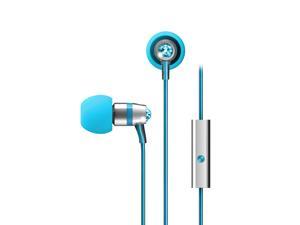 Mee audio Turquoise Blue  EP-M11J-TQ-MEE  3.5mm  Connector In-Ear Headphones with Microphone Made with Swarovski Crystals