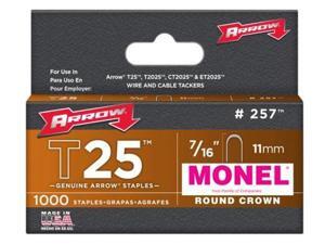 Arrow Fastener 257M T25 7/16 Inch (11mm) Monel Staples, 1000/Pk Arrow Fastener 257M T25 7/16 Inch (11mm) Monel Staples, 1000/Pk