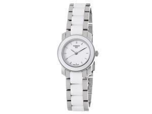 Tissot Womens Cera Stainless Steel White Ceramic Quartz Watch