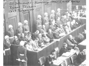Raymond D'Addario signed 1946 WWll Nuremberg Trials B&W 8x10 photo– PSA #AD38857- Chief Photographer Military Tribunal RARE