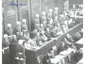 Whitney Harris signed 1945-46 WWll Nuremberg Trials B&W 8x10 Photo– PSA #AD38866- Prosecutor Military Tribunals RARE