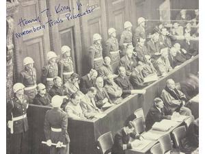 Henry T. King Jr. signed 1946 WWll Nuremberg Trials B&W 8x10 photo– PSA #AD31963 Prosecutor Military Tribunals RARE