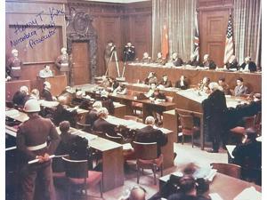 Henry T. King Jr. signed 1946 WWll Nuremberg Trials Color 8x10 Photo– PSA #AD55351- Prosecutor Military Tribunals RARE
