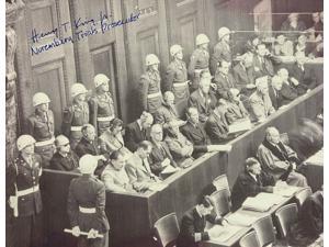 Henry T. King Jr. signed 1946 WWll Nuremberg Trials B&W 8x10 photo– PSA #AD55350 Prosecutor Military Tribunals RARE