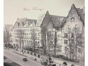 Ben/Benjamin Ferencz signed Vintage WWII Nuremberg Trials B&W 8x10 Photo- JSA #AC92456- Courtroom Prosecutor