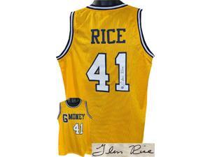Glen Rice signed Michigan GMoney Yellow Custom Stitched College Basketball Jersey XL AWM Hologram