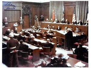 Whitney Harris signed 1945-46 WWll Nuremberg Trials Color 8x10 Photo PSA #AD38867- Prosecutor Military Tribunals RARE