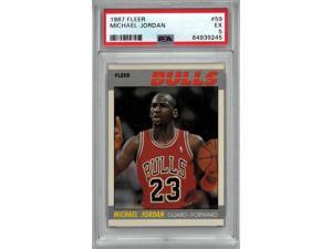 Michael Jordan 198788 Fleer Basketball Card 59 PSA Graded 5 EX Chicago Bulls2nd Year