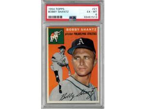 Bobby Shantz 1954 Topps Baseball Card 21 PSA Graded 6 EXMT Philadelphia Athletics
