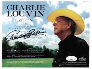 Charlie Louvin signed 2007 80th Birthday Tompkins Square Album 6x8 Promo Photo Card JSA KK58041
