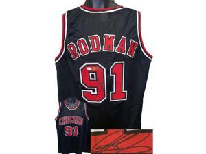 Dennis Rodman signed Chicago Black TB Custom Stitched Pro Basketball Jersey JSA Witnessed