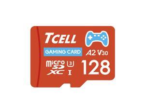 TCELL Gaming 128GB microSDXC A2 USH-I U3 V30 Read 100MB/s Write 80MB/s Memory Card With Adapter, Designed for Gaming Console, Compatible with Nintendo Switch, Wii etc.
