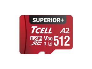 TCELL SUPERIOR+ 512GB microSDXC A2 USH-I U3 V30 Read 100MB/s Write 85MB/s Full HD & 4K UHD Memory Card With Adapter