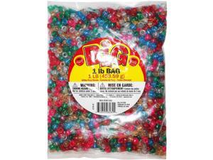 Darice Plastic Pony Beads 6mmx9mm 1lb-pearlized Multicolor