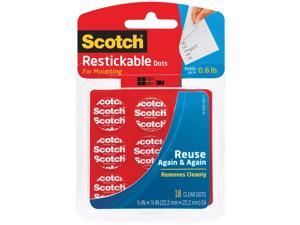 Scotch Restickable Dots 7/8" 18/Pkg-Clear Scotch Restickable Dots 7/8" 18/Pkg-Clear