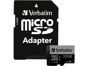 Verbatim 32GB Pro 600X microSDHC Memory Card with Adapter, UHS-I U3 Class 10 - Class 10/UHS-I (U3) - 90 MB/s Read1 Pack - 600x Memory Speed