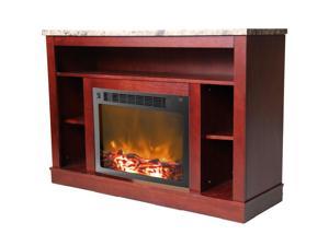 Cambridge Seville CAM5021-1MAH 47 In. Electric Fireplace Heater with a 1500W Log Insert and Mahogany Mantel