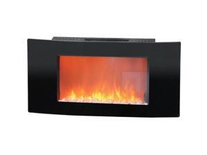 Cambridge Callisto CAM35WMEF-1BLK 35 In. Wall-Mount Electronic Fireplace with Curved Panel and Cryst Cambridge Callisto CAM35WMEF-1BLK 35 In. Wall-Mount Electronic Fireplace with Curved Panel and Cryst