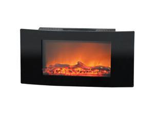 Cambridge Callisto CAM35WMEF-2BLK 35 In. Wall-Mount Electronic Fireplace with Curved Panel and Reali Cambridge Callisto CAM35WMEF-2BLK 35 In. Wall-Mount Electronic Fireplace with Curved Panel and Reali