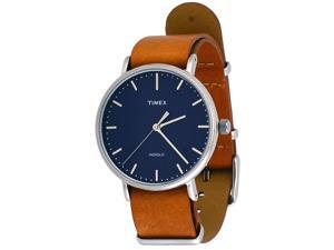 Timex TW2P97800 Weekender Indiglo Fairfield Full-Size Brown Leather Band Watch Timex TW2P97800 Weekender Indiglo Fairfield Full-Size Brown Leather Band Watch