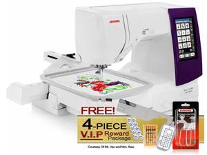 Janome Memory Craft 9850 Computerized Sewing and Embroidery Machine w/Free Arm Embroidery Hoop + Optic Magnifier Set + More! Janome Memory Craft 9850 Computerized Sewing and Embroidery Machine w/Free Arm Embroidery Hoop + Optic Magnifier Set + More!