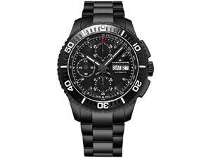 Alexander Vanquish Olyn Mens All Black Stainless Steel Watch Day Date Tachymeter Chronograph - Screw Down Crown Swiss Made Analog Automatic Diver Watch A420-02 - Alexander Automatic Watches For Men Alexander Vanquish Olyn Mens All Black Stainless Steel Watch Day Date Tachymeter Chronograph - Screw Down Crown Swiss Made Analog Automatic Diver Watch A420-02 - Alexander Automatic Watches For Men