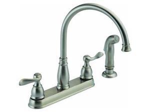 Delta 2-Handle Kitchen Faucet With Spray-2H SS KIT FAUCET W/SPRY Delta 2-Handle Kitchen Faucet With Spray-2H SS KIT FAUCET W/SPRY