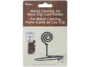 Metal Canning Jar Neck Clip Card Holder-Black Metal Canning Jar Neck Clip Card Holder-Black