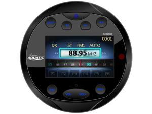 Enrock EM856 Water-Resistant Bluetooth Marine Digital Media Receiver Stereo Radio (USB/MP3, AUX, Video Inputs) AM/FM Radio, Round/Circle, Black