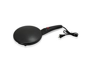 NutriChef Electric Griddle - Pan Style Crepe Maker Hot Plate Cooktop with ON/OFF Switch, Nonstick Coating, Automatic Temperature Control & Plug-in Operation for Kitchen & Countertop (PKCRM08)