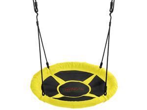 Swingan - 37.5 Super Fun Nest Swing With Adjustable Ropes - Solid Fabric Seat Design - Yellow Swingan - 37.5 Super Fun Nest Swing With Adjustable Ropes - Solid Fabric Seat Design - Yellow