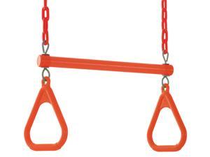 Swingan - Trapeze Swing Bar - Vinyl Coated Chain - Fully Assembled - Orange Swingan - Trapeze Swing Bar - Vinyl Coated Chain - Fully Assembled - Orange