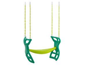 Swingan - Two Seater Glider Swing - Vinyl Coated Chain - Hardware For Intallation Included - Green - Yellow Swingan - Two Seater Glider Swing - Vinyl Coated Chain - Hardware For Intallation Included - Green - Yellow