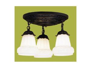 Meyda Tiffany 30543 12 Inch W White Puffy Rose 3 Lt Semi-Flush