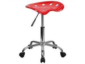 Vibrant Red Tractor Seat and Chrome Stool Vibrant Red Tractor Seat and Chrome Stool