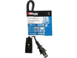 Woods 2 Ft. 18/2 10A Mini Plug Appliance Cord 0293 Woods 2 Ft. 18/2 10A Mini Plug Appliance Cord 0293