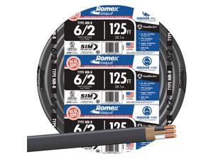 Southwire - 28894402 - Romex SIMpull Cable with Ground, Black, 6/2 Awg, 125 ft Southwire - 28894402 - Romex SIMpull Cable with Ground, Black, 6/2 Awg, 125 ft