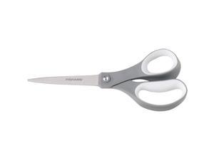 FISKARS 01-004250J Scissors, Bent Handle, General Purpose, Household,  Stainless Steel, 8