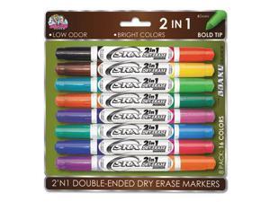 Dry Erase Double-Ended Markers, Assorted, 8/Pk Dry Erase Double-Ended Markers, Assorted, 8/Pk