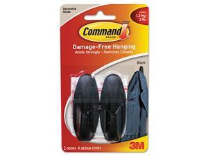 Command Designer Hooks Plastic Black 2 Hooks & 4 Strips/Pack 17081BLK Command Designer Hooks Plastic Black 2 Hooks & 4 Strips/Pack 17081BLK