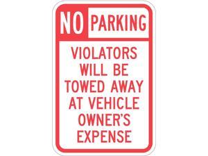 LYLE T1-1061-HI_12x18 Tow Zone No Parking Sign, 12" W, 18" H, English, LYLE T1-1061-HI_12x18 Tow Zone No Parking Sign, 12" W, 18" H, English,