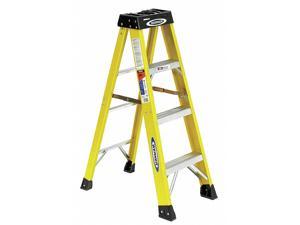 Louisville Ladder 4-Feet Fiberglass Twin Front Ladder 375-Pound Load Capacity FM1404HD Red